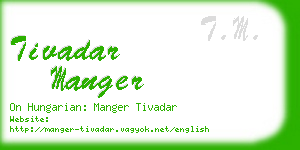 tivadar manger business card